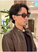メンズミディアム ニュアンスパーマ センターパート 銀座