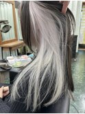 フェイスフレーミングホワイトカラー×インナーカラー