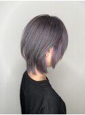 ミルクティーブロンド/ダークブルー/デジタルパーマ/藤沢美容院