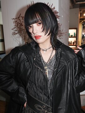 アルバム 池袋(ALBUM) 黒髪ボブルフ透明感カラーウルフレイヤーロング_F20472