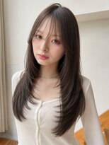 バイオレット 表参道店(Violet) 小顔ハッシュカットロングレイヤーブラウンベージュ顔周りカット