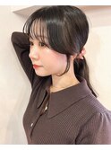 韓国風ヘア/フェイスレイヤー/エギョモリ/大人フェミニン
