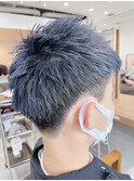 アッシュグレージュツーブロックショート