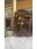 ハーフアップヘアセット
