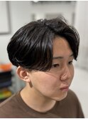 ニュアンスパーマダウンパーマセンターパート韓国メンズカット