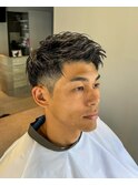 大人ツーブロックジェットアップバング