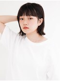 ミディアムヘア/ショコラベージュ/ボブルフ/新宿駅