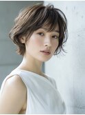 ★グレージュデザインカラーハッシュカットツートンカラーボブ
