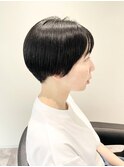 マッシュショート/刈り上げショート/オン眉ボブ/黒髪ショート
