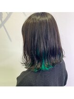 テクライズ 豊橋店(TECHRISE)&nbsp;インナーカラー☆ターコイズグリーン