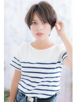黒髪もGOOD！斜めバングシアカラーナチュラルマッシュa