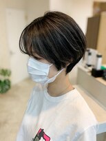 ダリー 発寒南店(Dali) 前下がりショート◆黒髪アッシュグレイ