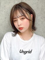 サロウィンフレンテ 新宿三丁目(SALOWIN Frente)&nbsp;石塚／インナーカラーベージュ小顔ミディアムボブ10代20代30代