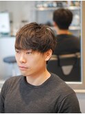 ツーブロックマッシュ/くせ毛/癖毛/ショートマッシュ/バーバー