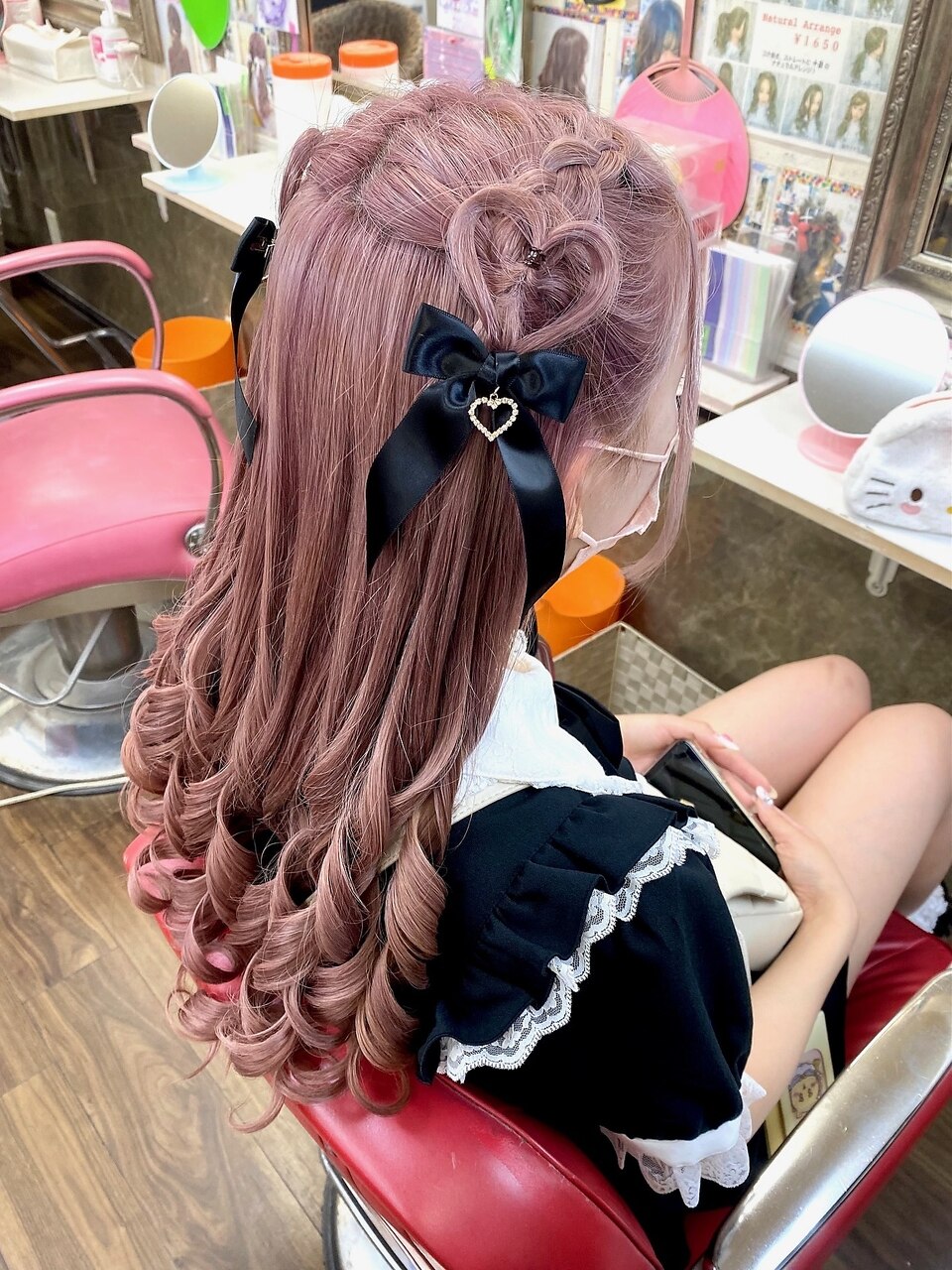 編み込みツインテールハーフアップラブリーハート付き♪』：L182095955