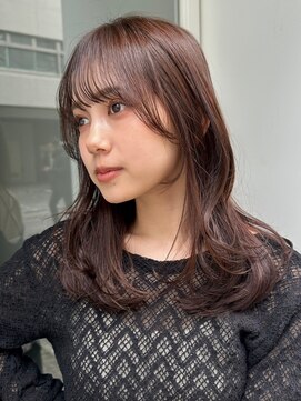 ノイカーム(noi Calm) 顔周りレイヤーカットくびれヘアミルクティーベージュカラー