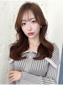 韓国ヘア　ロングヘア　前髪カット　レイヤーロング