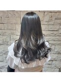 ロング×スモーキーマットアッシュ