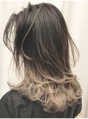 ロング顔周りレイヤー美髪くびれヘア_ba152471