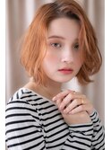 □かきあげバングハイトーンカラーボブウルフ405戸頭10代20代