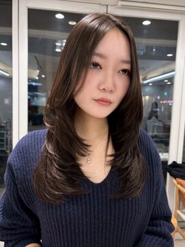 ガーデンヨコハマ(GARDEN YOKOHAMA) ロングレイヤー シャギー バタフライカット ココアブラウン 冬