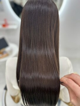 カラーハイライトハッシュカットレイヤーカットボブ髪質改善