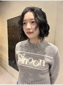 前下がりボブボブパーマ/中西
