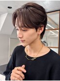 韓国ラウンドマッシュアップバング緩めフェザーパーマ