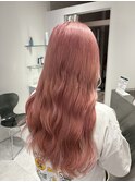 ペールピンクハイトーンピンクブリーチダブルカラー成増