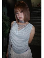 ネルケ 立川(nelke)&nbsp;立川ストレートボブシースルーバングオレンジブラウン小顔