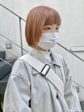 シンク オモテサンドウ(sync omotesando) 丸みボブとオレンジカラー20代30代