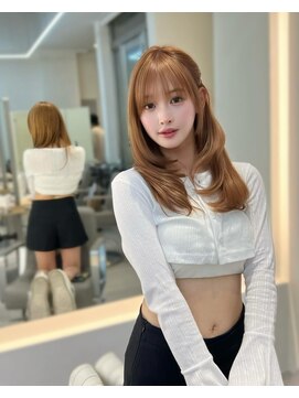 ラル 立川南口(lar) ウォニョンバング_美髪ピンクブラウン切りっぱなしボブ