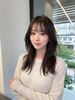 ノイズオオサカ 梅田店(NOISM OSAKA)&nbsp;小顔外ハネミディアムアッシュ20代30代40代くびれミディ韓国ヘア