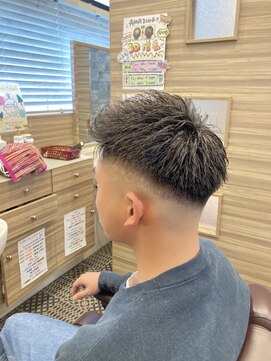 銀座マツナガ 神田店 メンズツーブロアップバングショート刈り上げサッパリ
