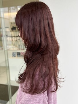 ヒビカ(HIBIKA) ロングレイヤー　ピンクブラウン