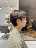 ダークアッシュニュアンスパーマ韓国マッシュスペインカール
