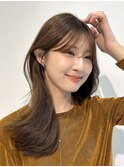 切りっぱなしボブエアリーロング美髪ピンクブラウン
