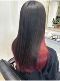 インナーカラー/赤/RED/ツートーンカラー
