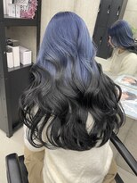 リノート バイ エゴル 名古屋(LINOET by ENGOL) 【手島カミラ】ブルー×ブラック ルーツカラー