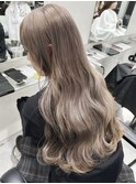新潟ハイトーンカラーミルクティーベージュブロンドレイヤー韓国