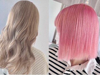 RICHAIR.NEU ブリーチ縮毛矯正/ハイトーン/ダブルカラー/髪質改善【4/20 OPEN(予定)】の写真/《金山駅/徒歩1分》SNSで話題の大人気デザイン!ハイトーンでダメージ最小限に透明感のある柔らかい髪色に