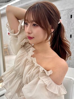 アッシュ 中野店(Ash)の写真/《韓国ヘア》小顔見え抜群の技術で可愛い顔まわり韓国カット*結んでも可愛いstyle[韓国/中野]