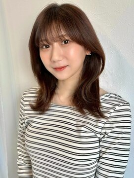アンニュ(annuy) 顔周りレイヤー 髪質改善 ブラウンカラー 20代 透明感カラー