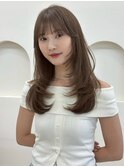 顔周りレイヤーカットロングレイヤーボブ韓国ヘアハッシュカット