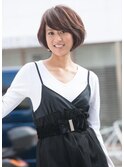 柔らかさで女子度アップショートボブ