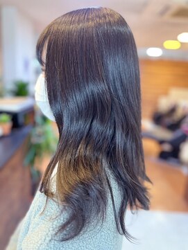 アークスヘアー 透明感♪髪質改善カラー小顔艶感ミディグレージュ