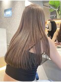ミルクティーベージュダブルカラー暗めブラウン透明感韓国風