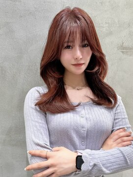 ロンドネートゥル 新潟(Lond naitre) コーラルブラウンのくびれ艶髪ミディアム（新潟/万代）