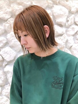 モアナバイヘッドライト 綱島店(Moana by HEADLIGHT) Moana【綱島】#ハイライト#外はねボブ#小顔ヘア#ベージュ