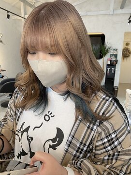 プルメリアドット(Plumeria.) ベージュ＆Blue